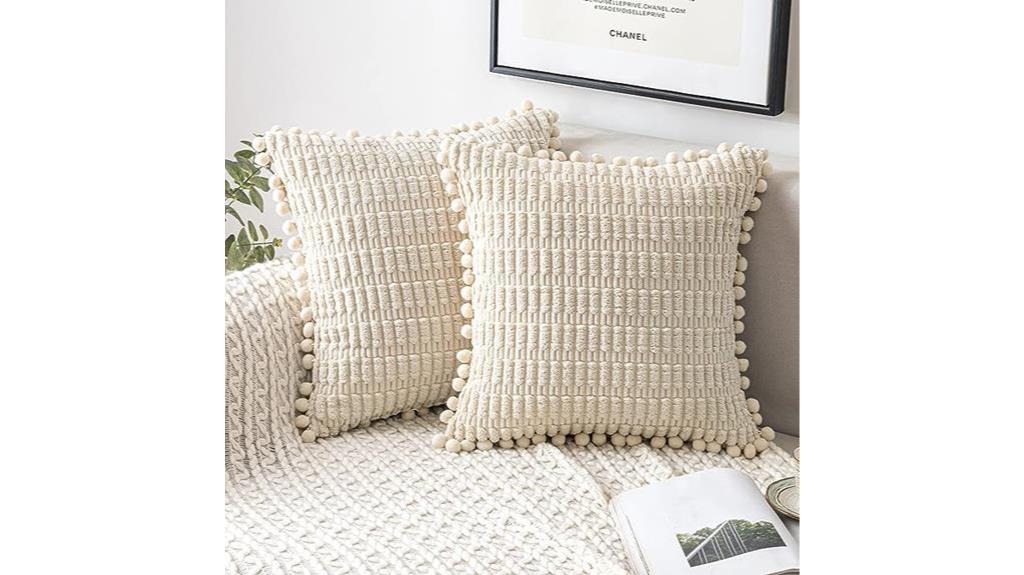 boho cream corduroy pillows