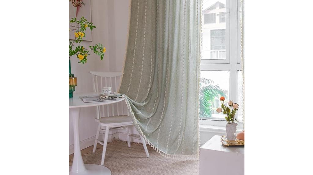 boho embroidered linen curtains