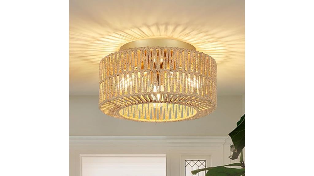 boho farmhouse rattan light