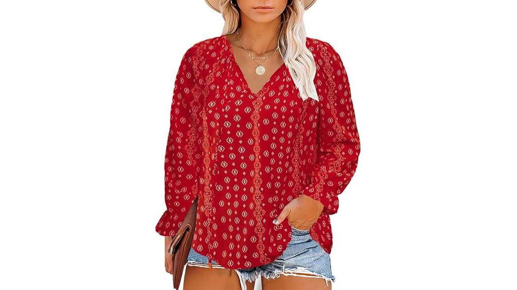 boho floral printed tops