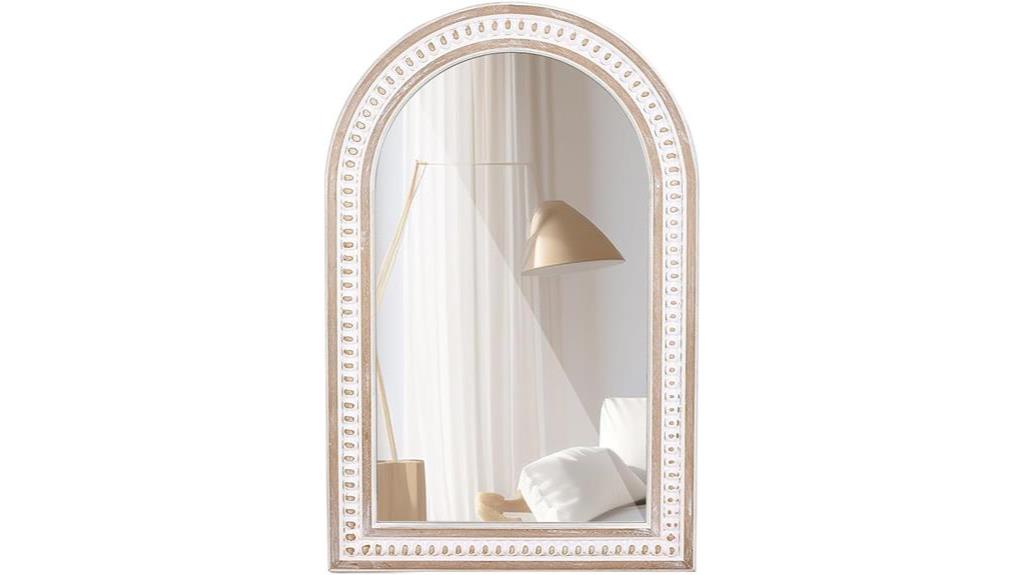 boho inspired arched wall mirror