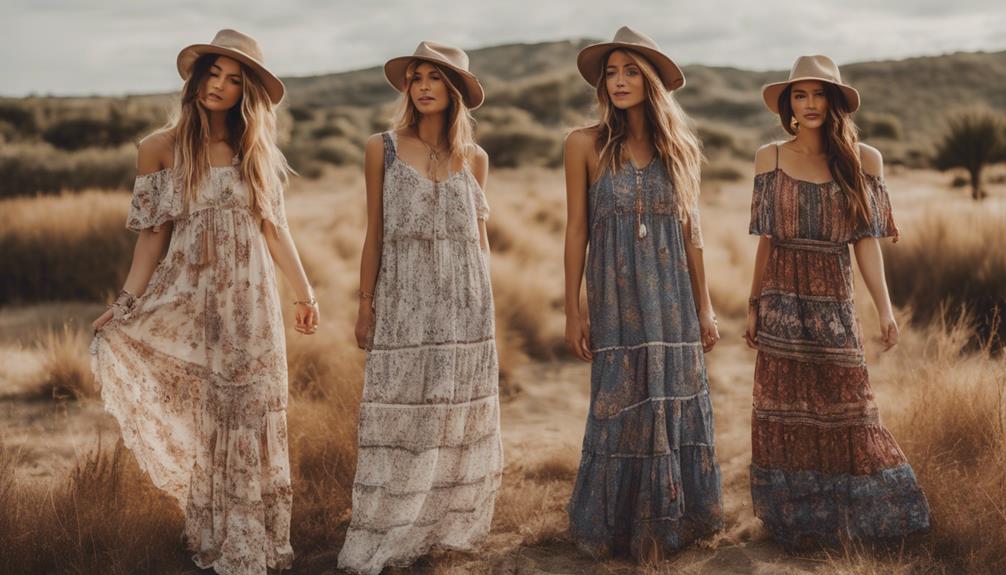 boho maxi dress selection