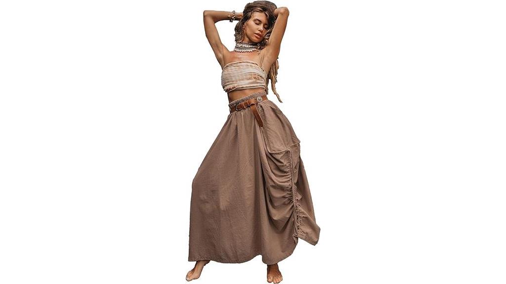 boho maxi skirt with pockets