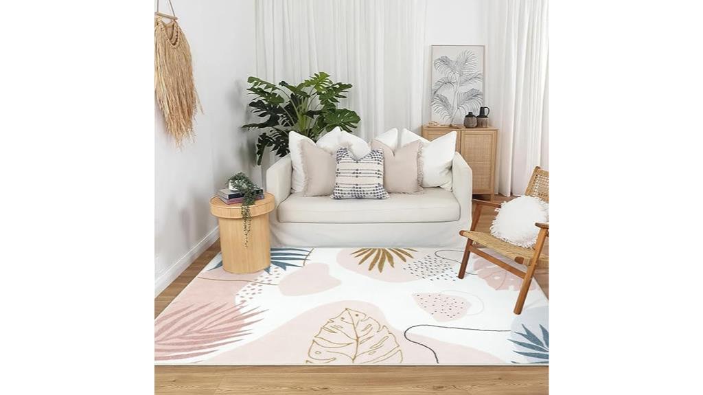 boho pink area rug