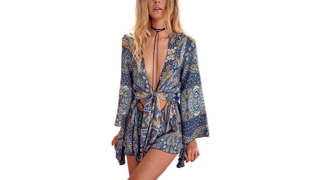 boho print romper playsuit