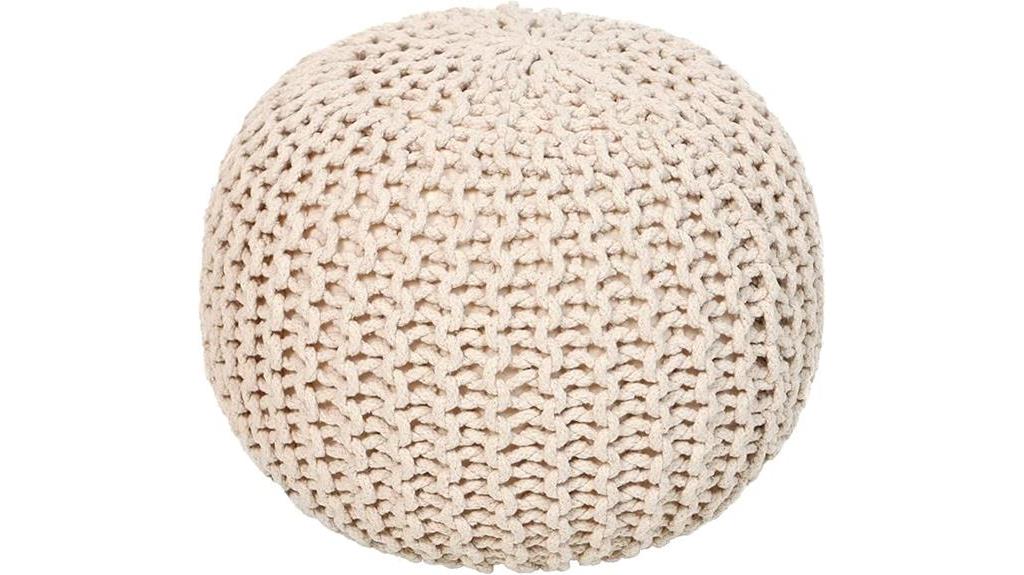 boho style red ottoman