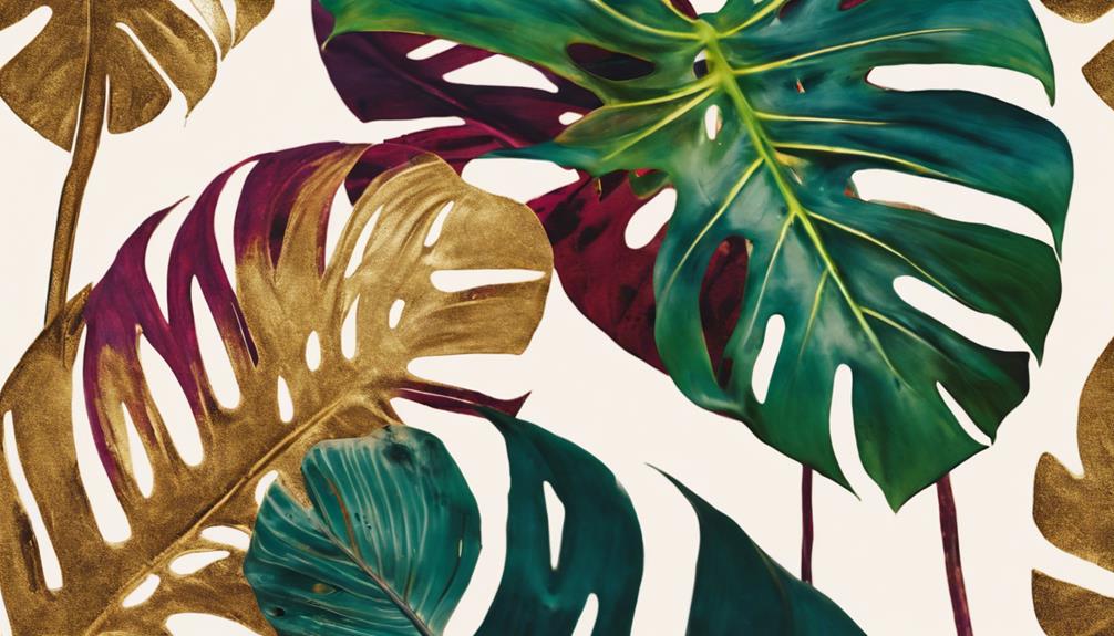 botanical art with abstract design