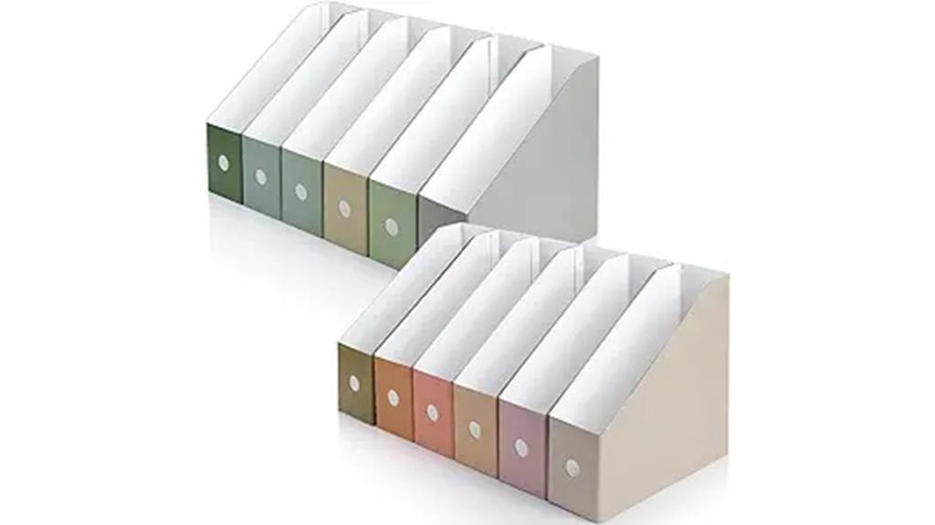 colorful cardboard magazine organizers