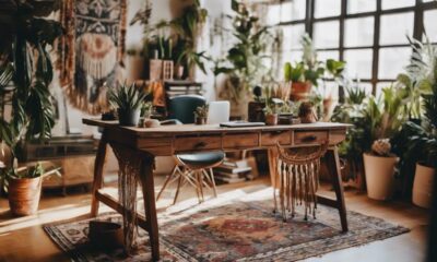 creative workspace boho decor