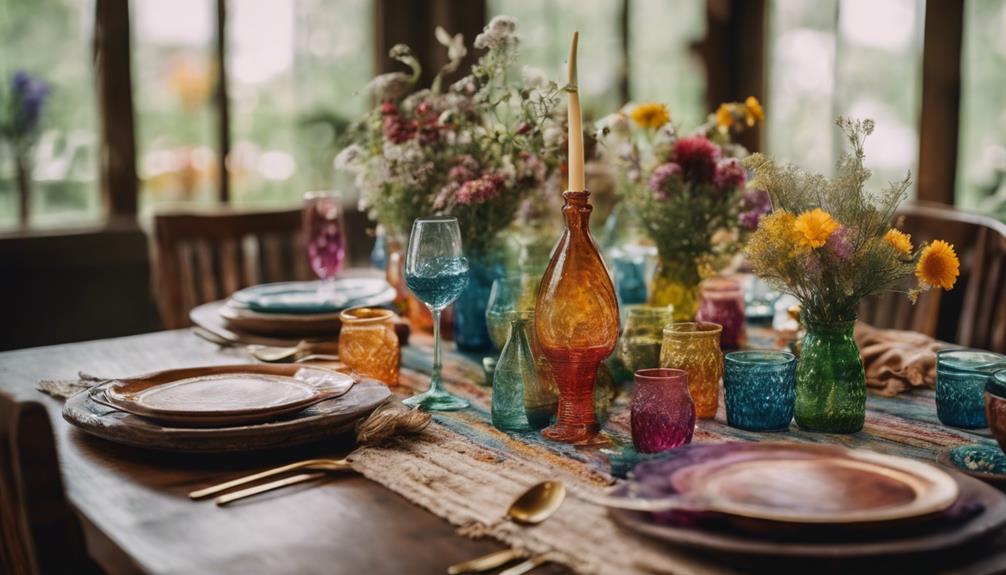 decorating with colored glassware