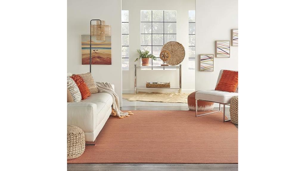 durable terracotta indoor outdoor rug