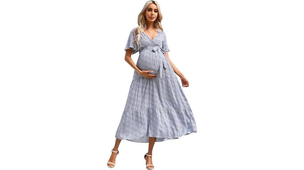 elegant v neck maternity dress