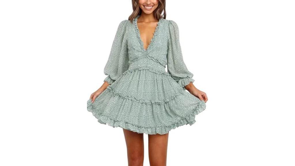 floral ruffle mini dress