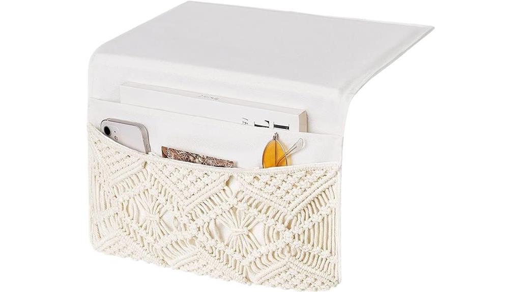 handmade macrame bedside caddy