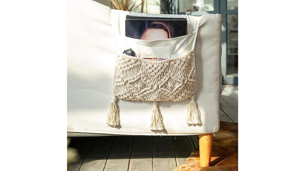 macrame armrest organizer for sofa