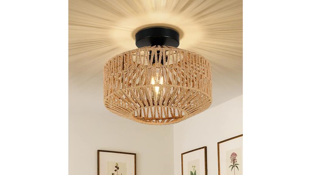 rattan chandelier for boho