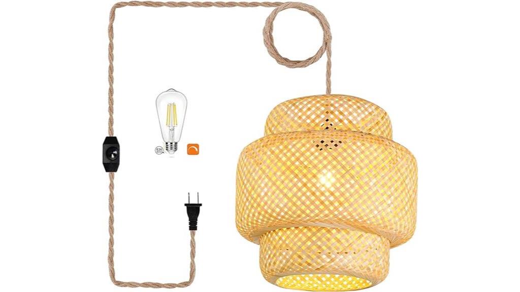 rattan pendant light cord