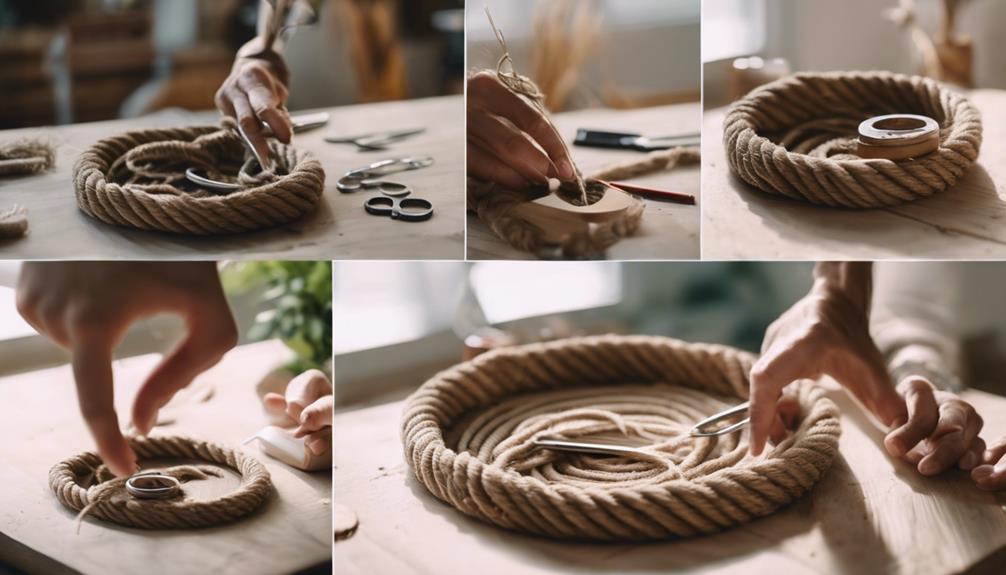 rustic rope handle tray