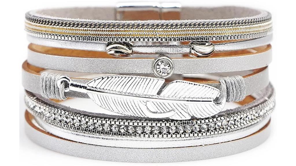 stylish multilayered leather bracelet