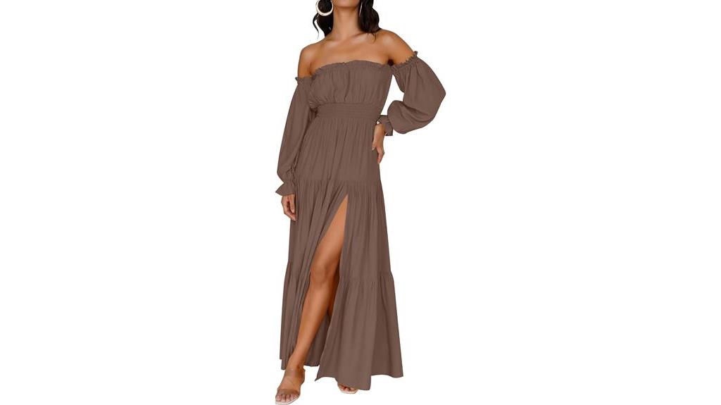 stylish off shoulder maxi dress