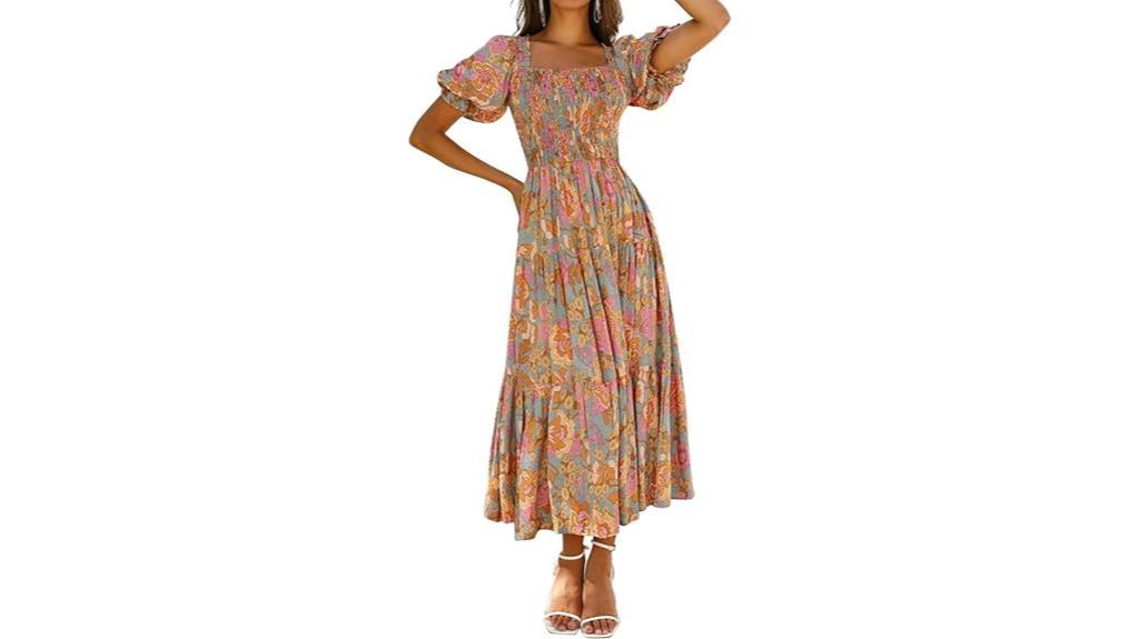 summer boho floral dress