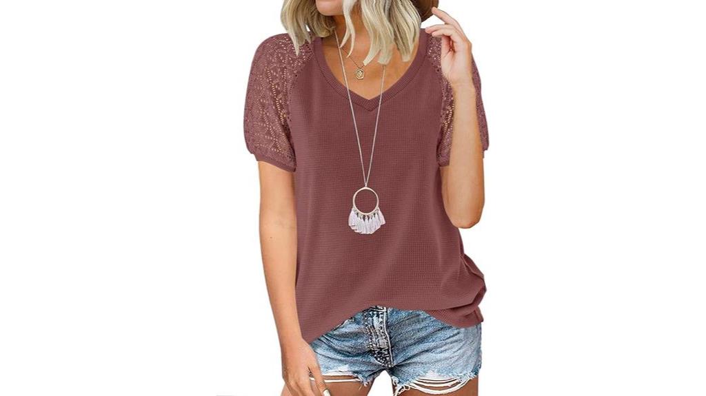 summer lace v neck top