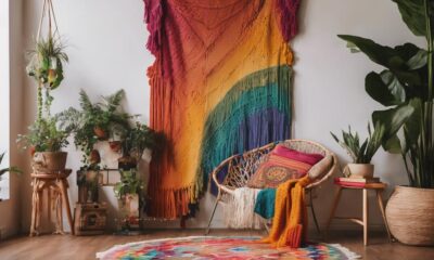 vibrant boho rainbow decor