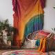 vibrant boho rainbow decor