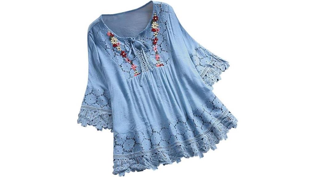 vintage lace embroidered top