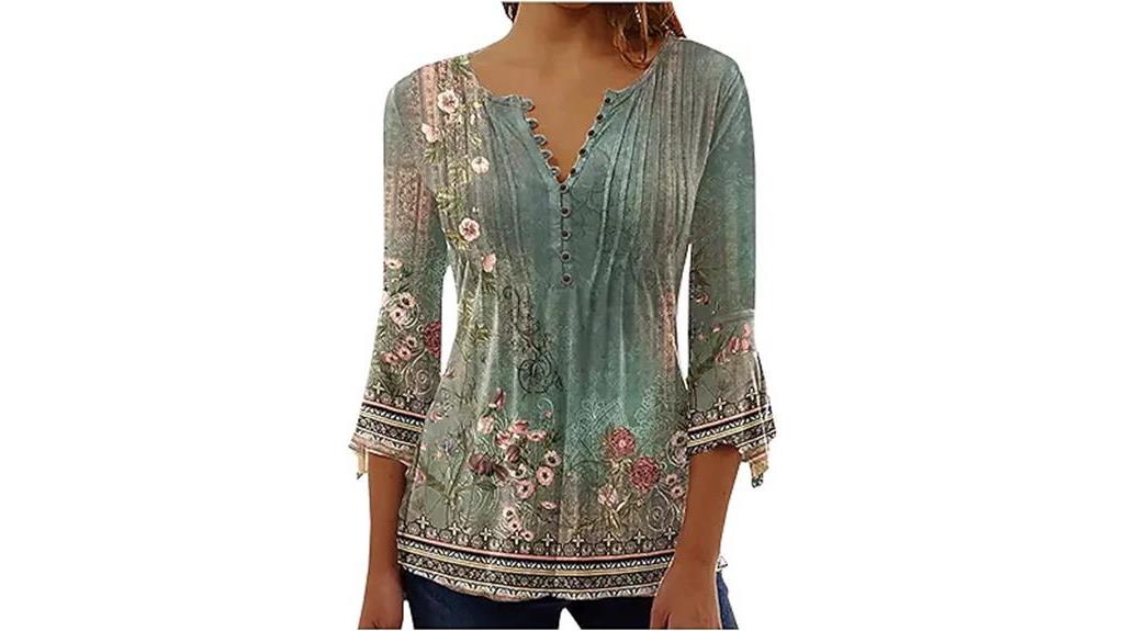 2023 boho floral tops