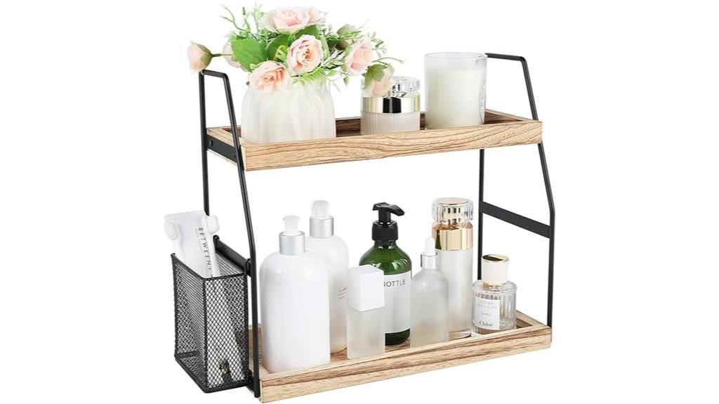 2 tier bathroom counter organizer