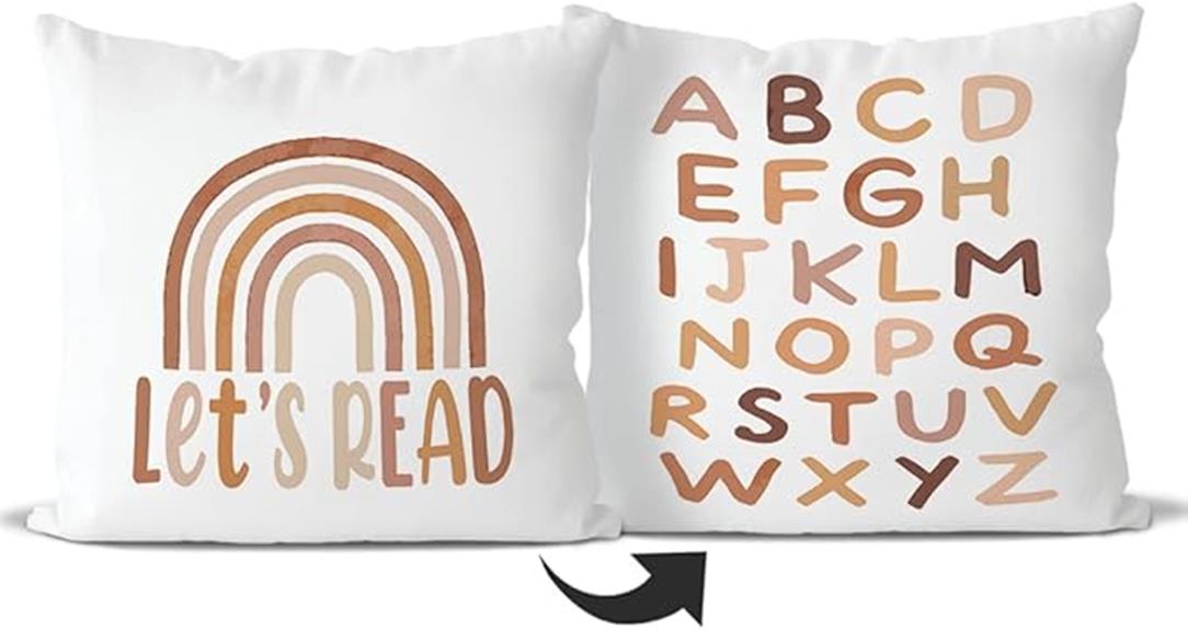 alphabet pillow covers reading