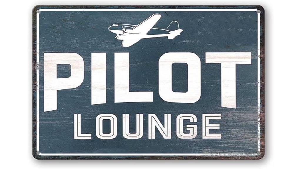 aviation themed metal pilot sign