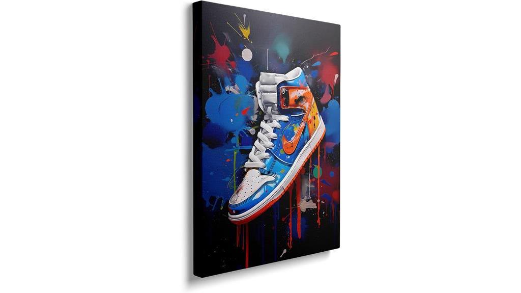banksy inspired sneaker wall art