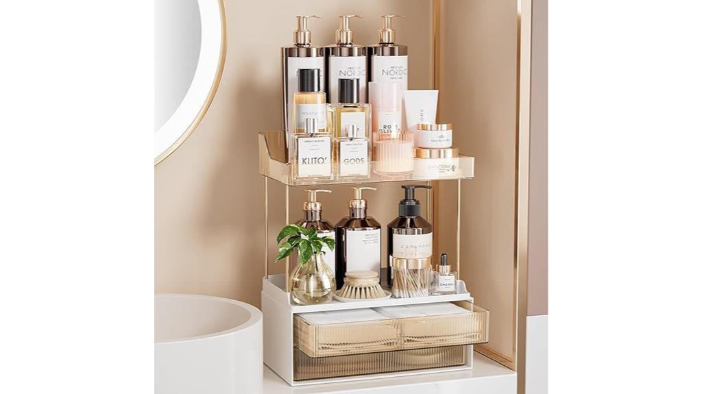 bathroom counter organizer with drawers