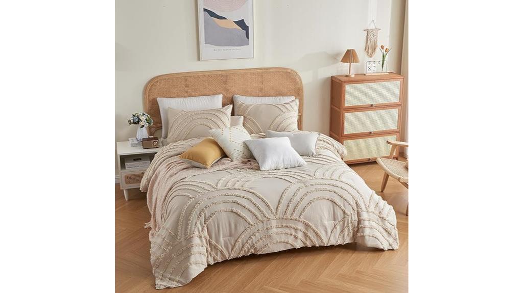 beige queen comforter set