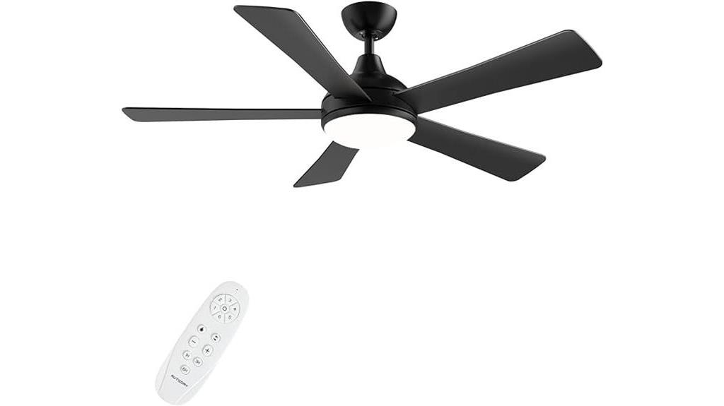 black ceiling fan with remote
