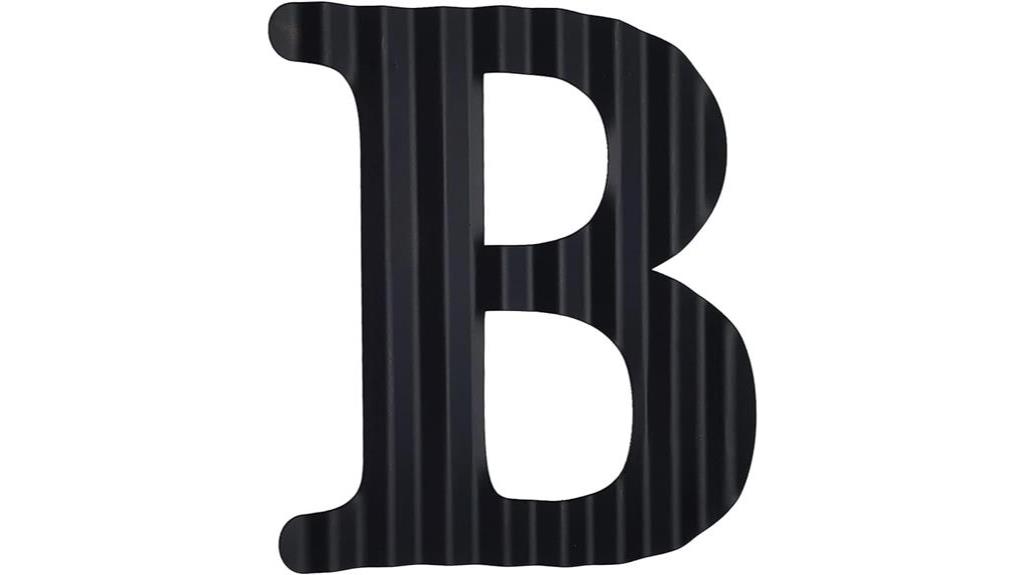 black corrugated metal letters