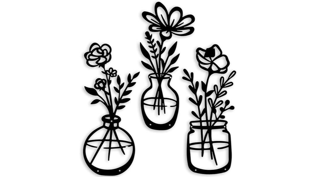 black metal floral decor