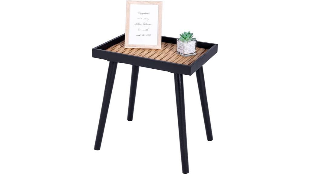 black rattan side table