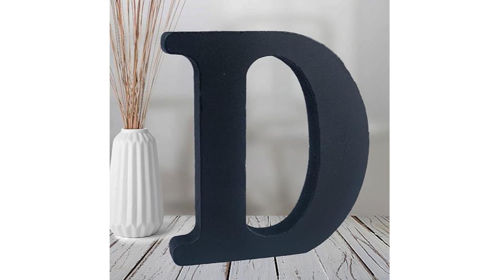 black wood letters decor