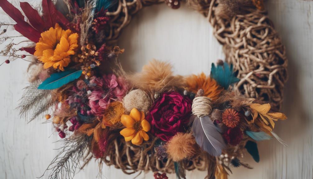 bohemian inspired wreaths for sale