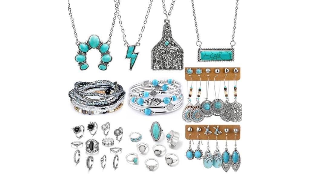 bohemian jewelry set turquoise