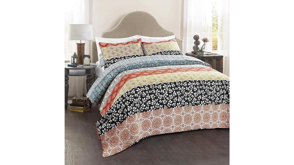 bohemian stripe quilt set