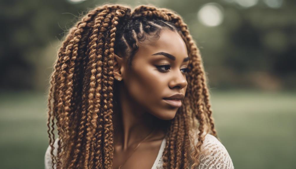 boho box braids style