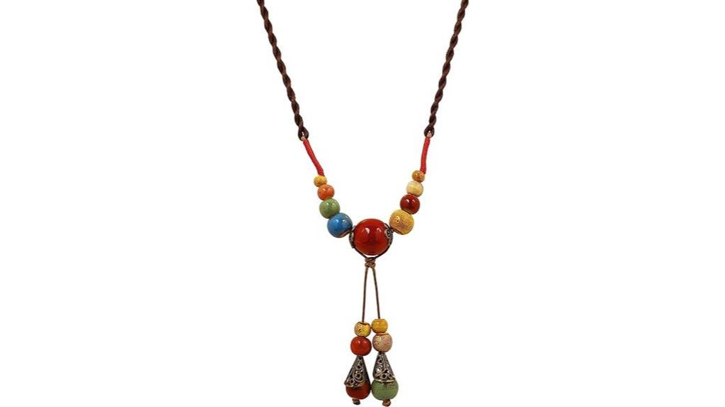 boho chic ceramic necklace