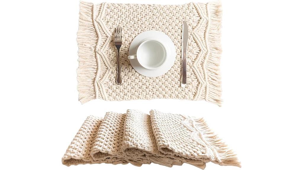 boho chic macrame placemats set