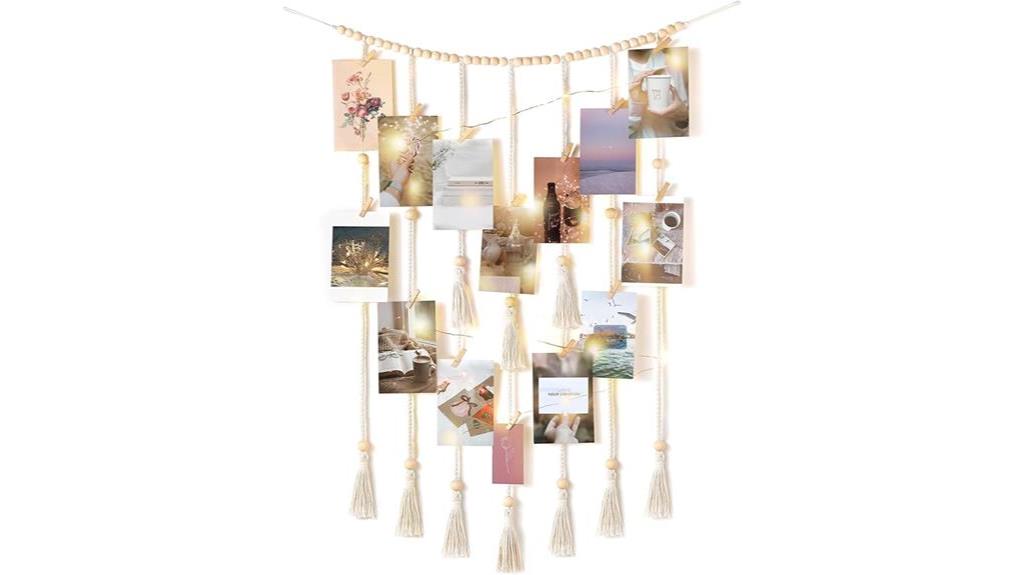 boho chic photo display