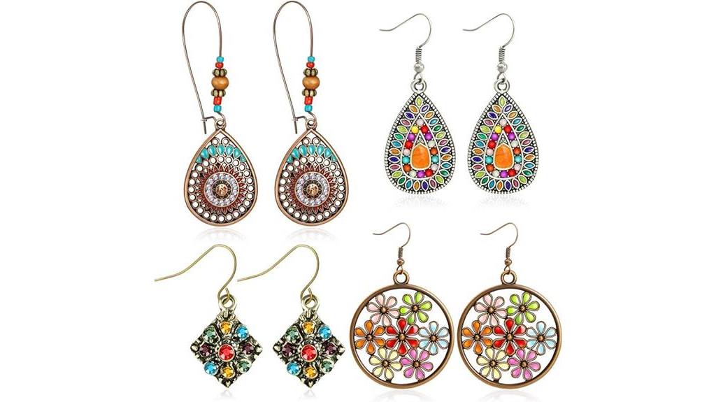 boho chic statement earrings