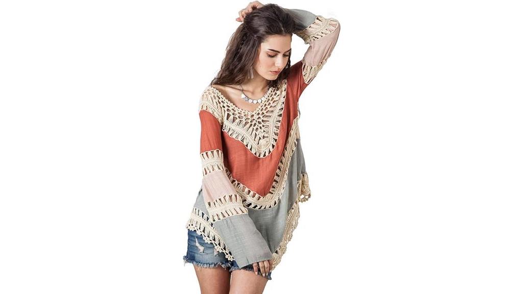 boho crochet tunic blouse